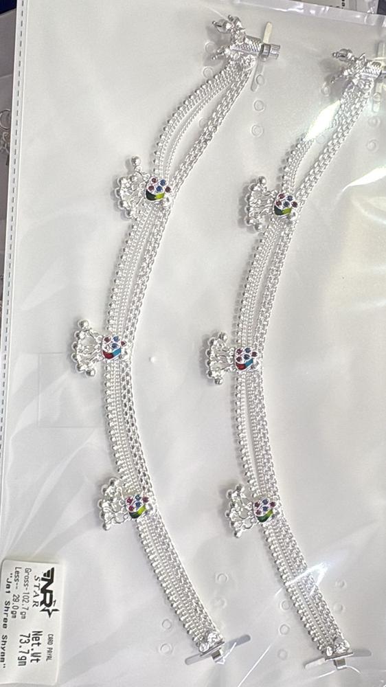 Rajwada Paajeb heavy silver payal anklet - NR Star Agra